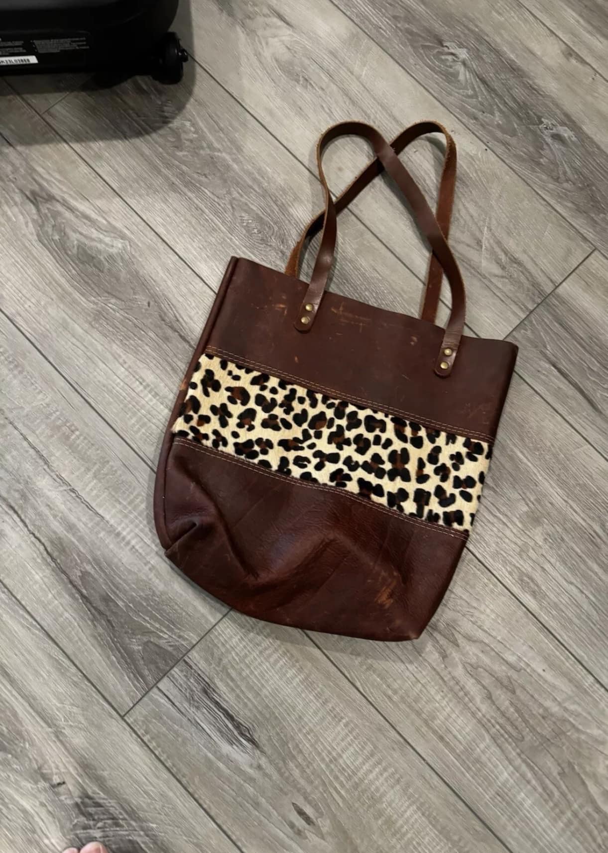 Leopard Leather Tote