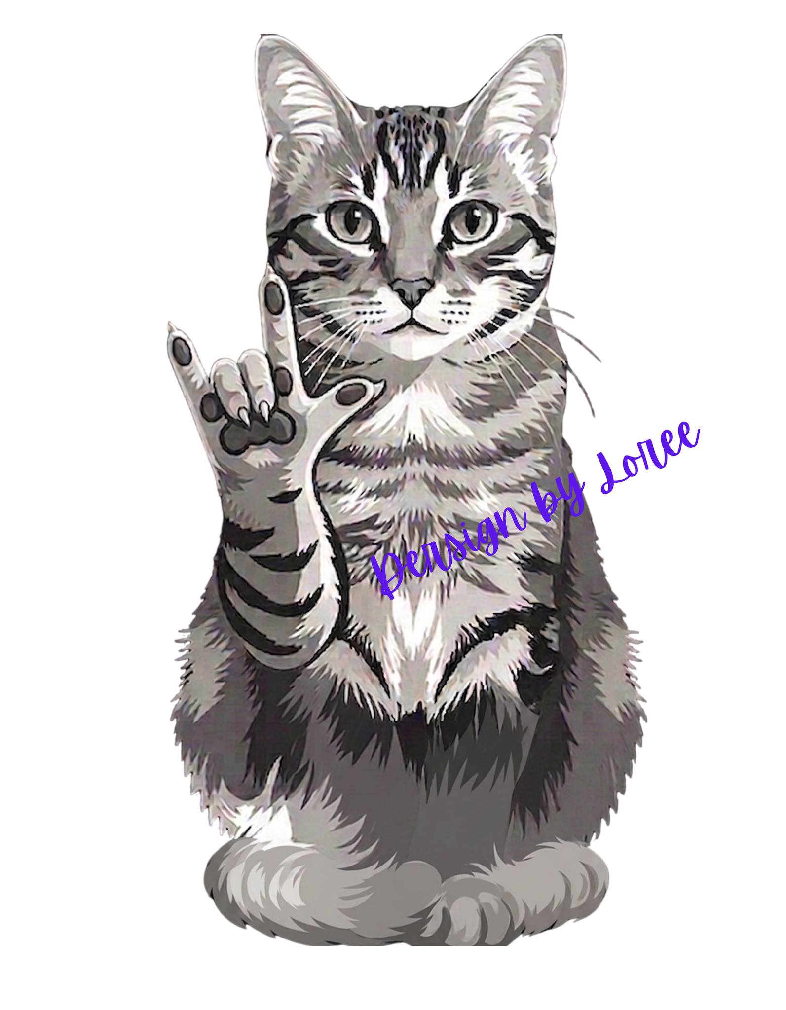Tabby Cat with ASL Paw T Shirt