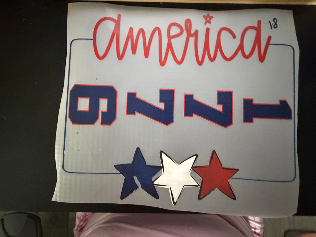 Celebrate Independence Day with our exclisve 4th of July DTF sheet - Choose a design and color Top